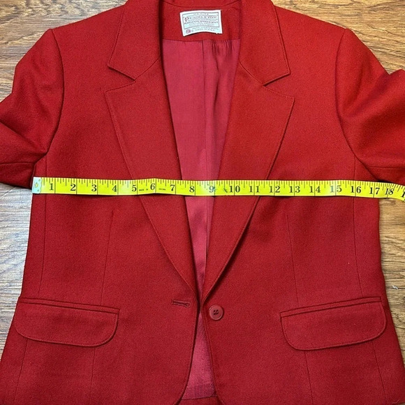 Vintage Pendleton One Button Wool Blazer Jacket Petite Size 10 - Picture 11 of 13